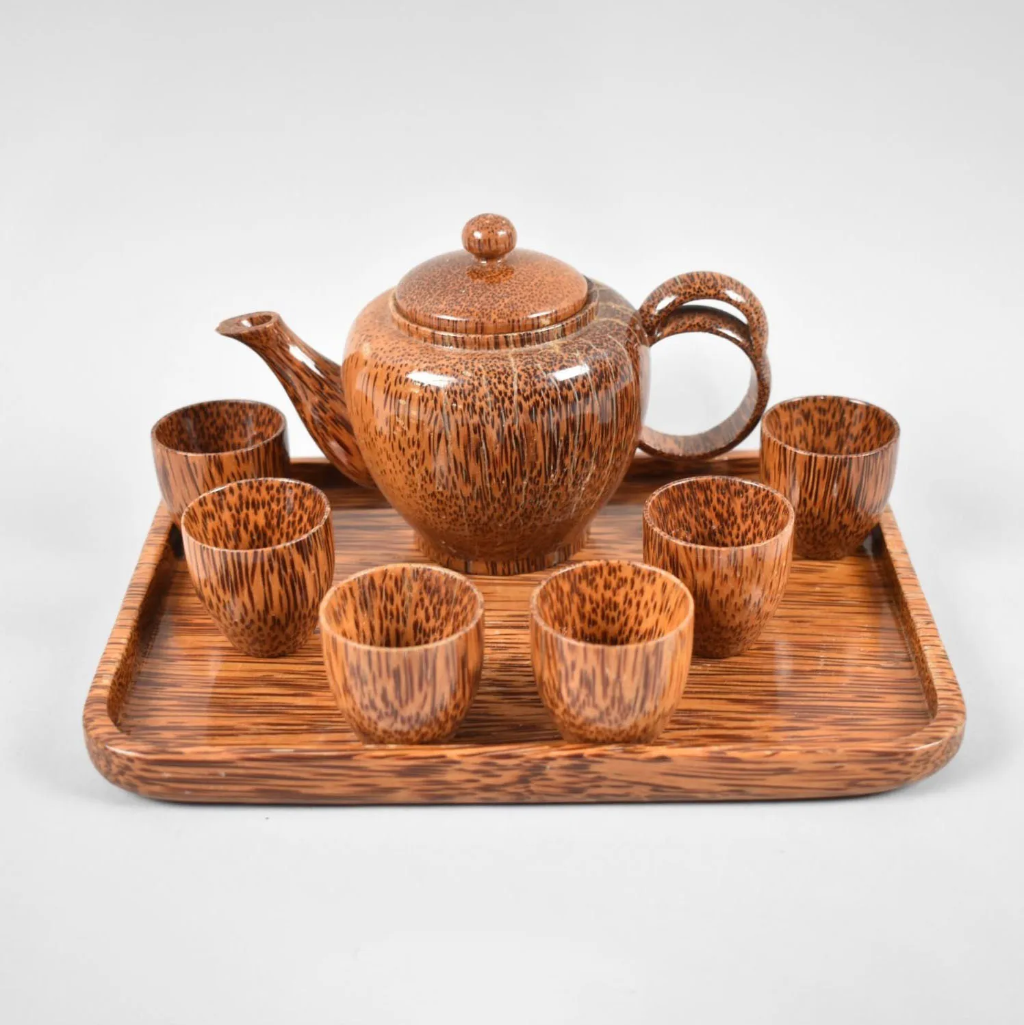 Luxury Coconut Wooden Teapot Set - Eco-Friendly Handcrafted Tea