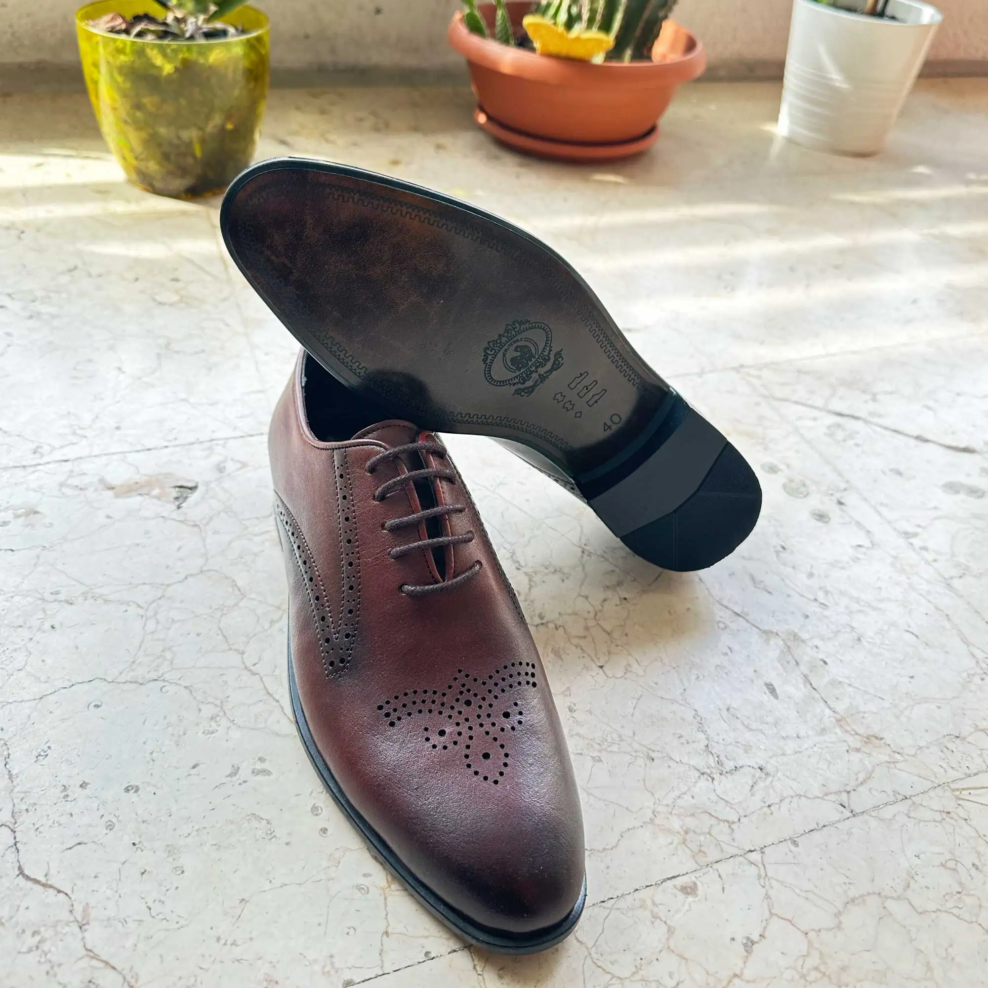 Luxury Turkish Genuine Leather Loafers Brown Men's Oxford Type Shoes Buy Genuine Leather Men