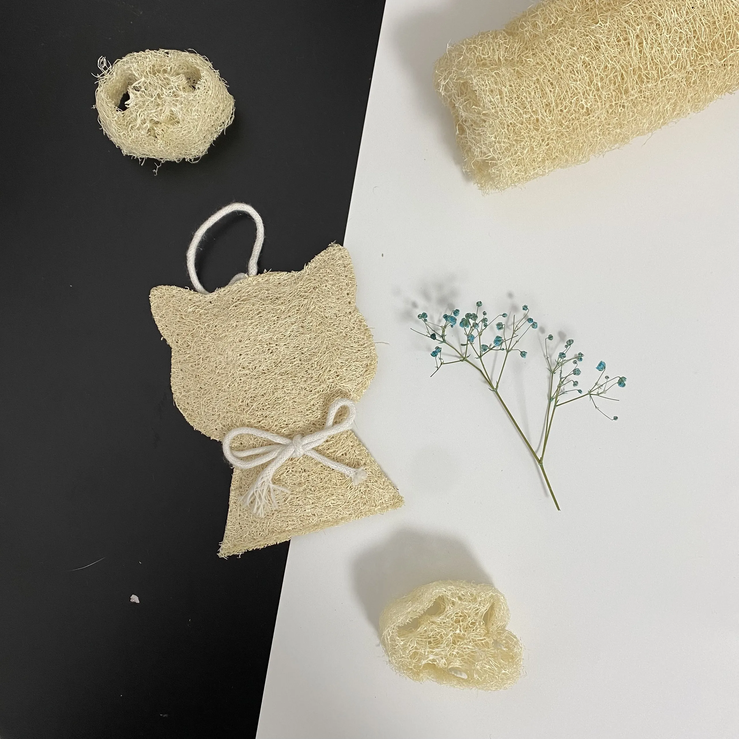 100 Natural Loofah Pet Toys,Bone,Mouse,Fish,Duck,Shaped,Good For Teeth