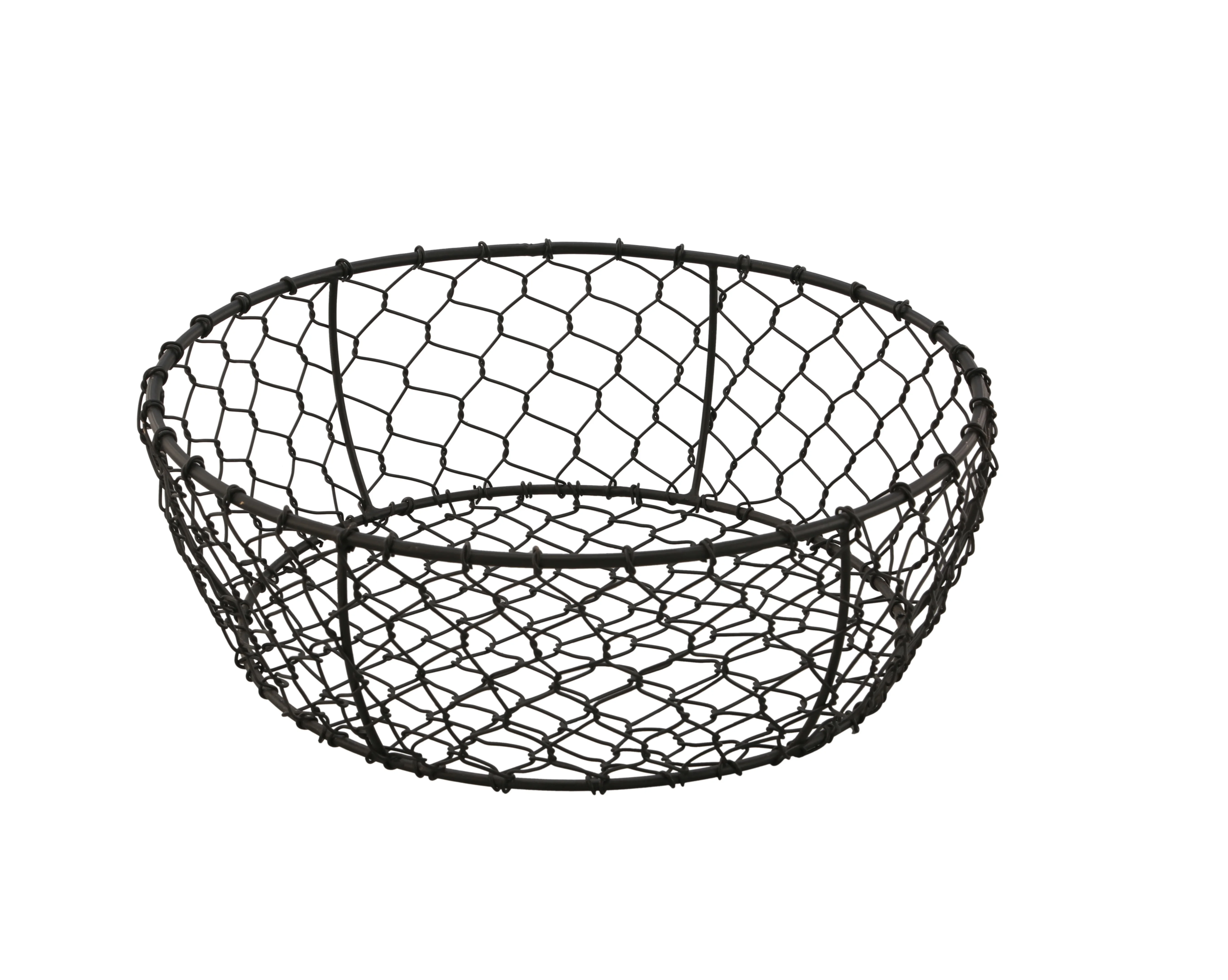 Round Iron Wire Basket Powder Coated For Kitchen And Multipurpose