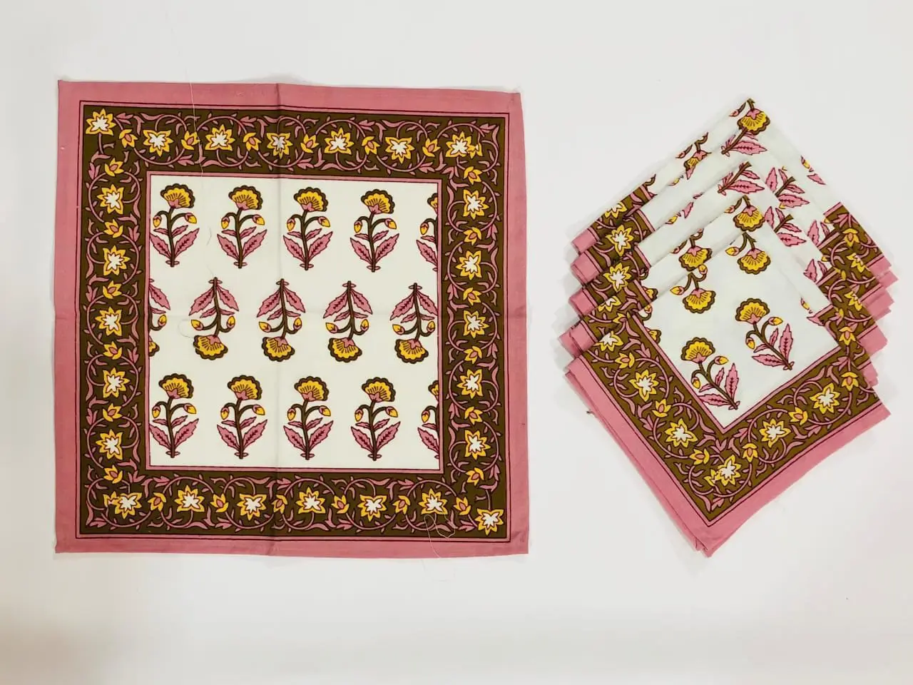 Hand Block Print Cotton Indian Handcrafted Cotton Napkin Wholesale