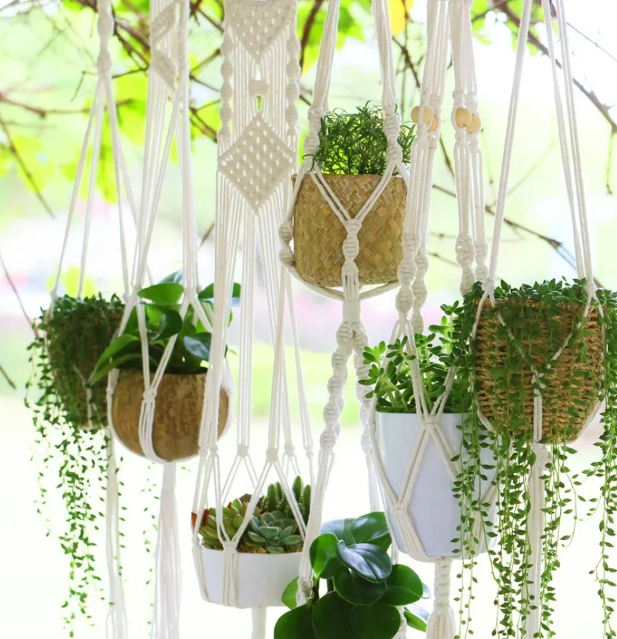 Modern Macrame Plant Hanging Customized Macrame Plant Hanger For Wall