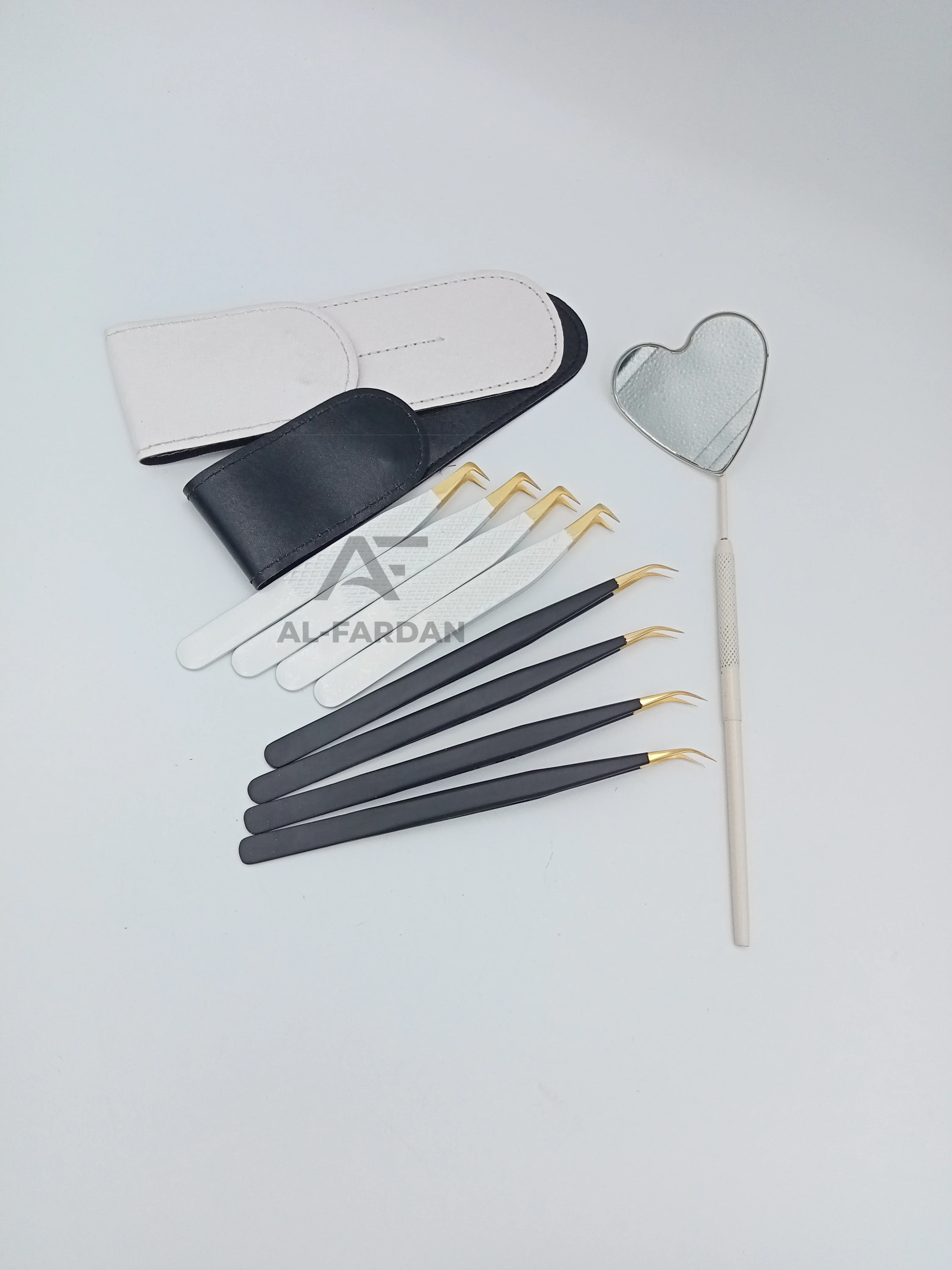 90 Degree Boot Cream Color Eyelash Extension Tweezers Diamond Grip