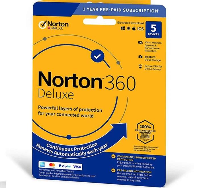 Norton 360 Deluxe 50 Gb Cloud Storage 5 Devices 1 Year Euro Buy