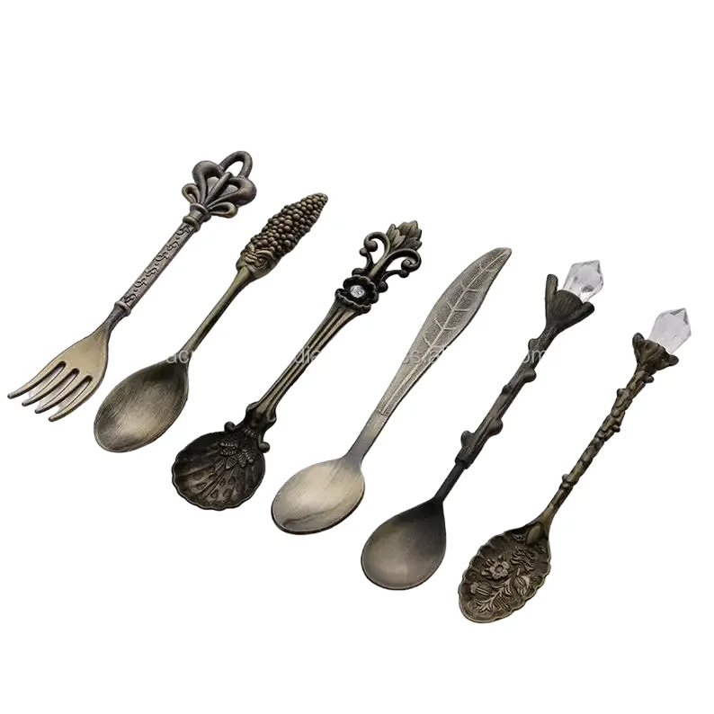 Aluminium Flatware Cutlery Set Of 5 High Quality Silverware Dinnerware ...