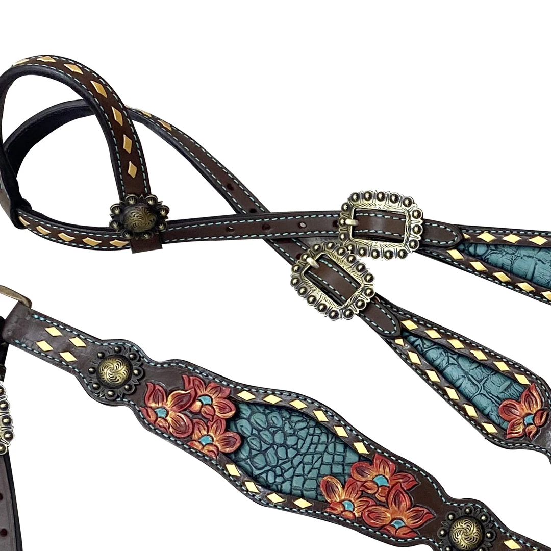 Buy Standard Quality Western Horse Bridle Breast Collar Set With Cow