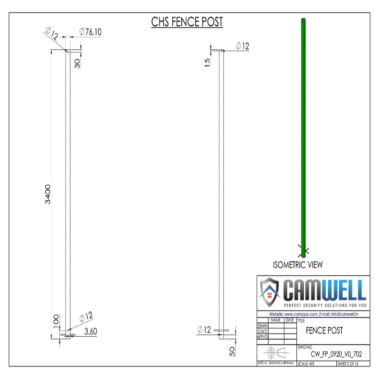 Top Grade Material Modular Fence Post For Multi Type Uses Fence Post By