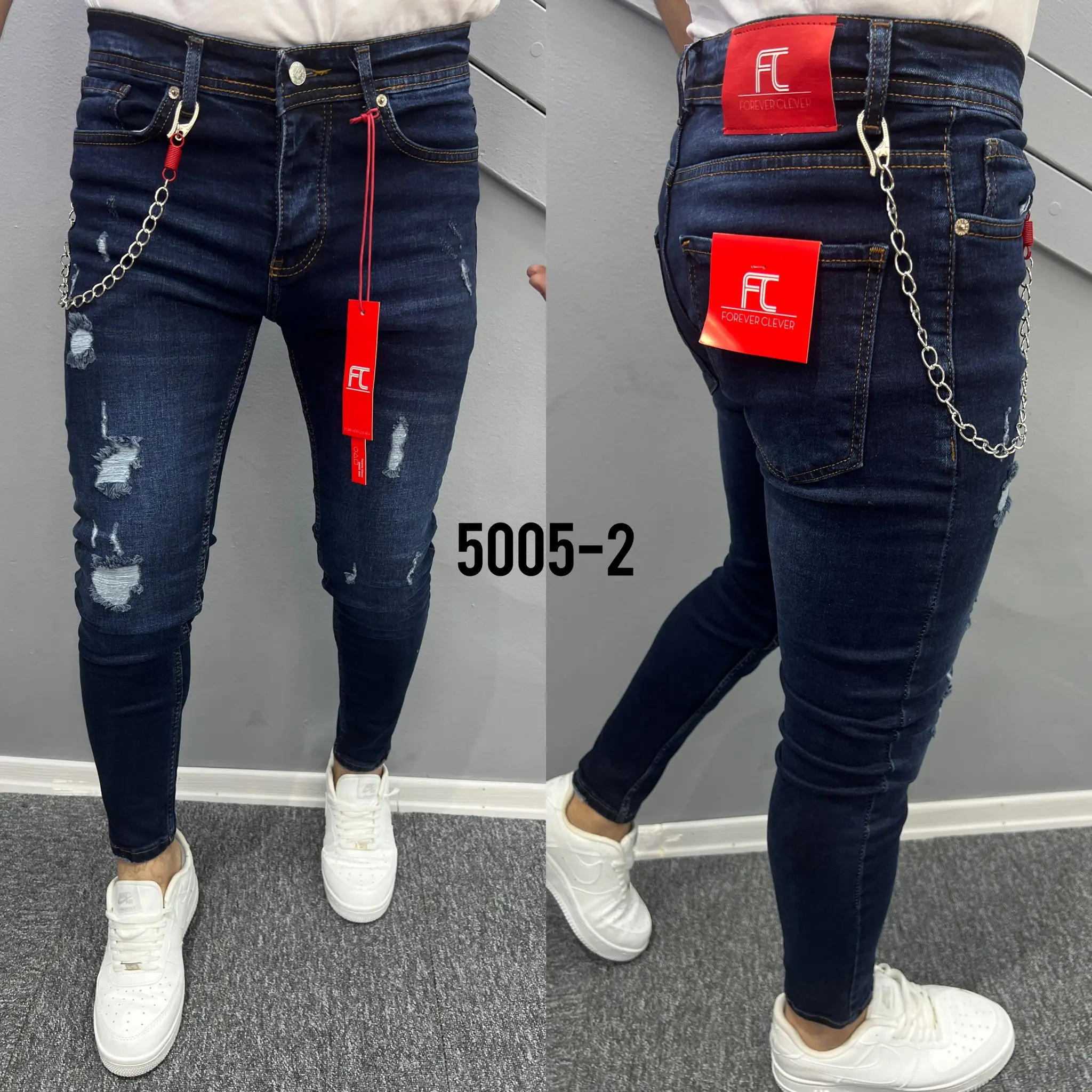 Premium Quality Stacked Jeans Men Skinny Distressed Vintage Custom