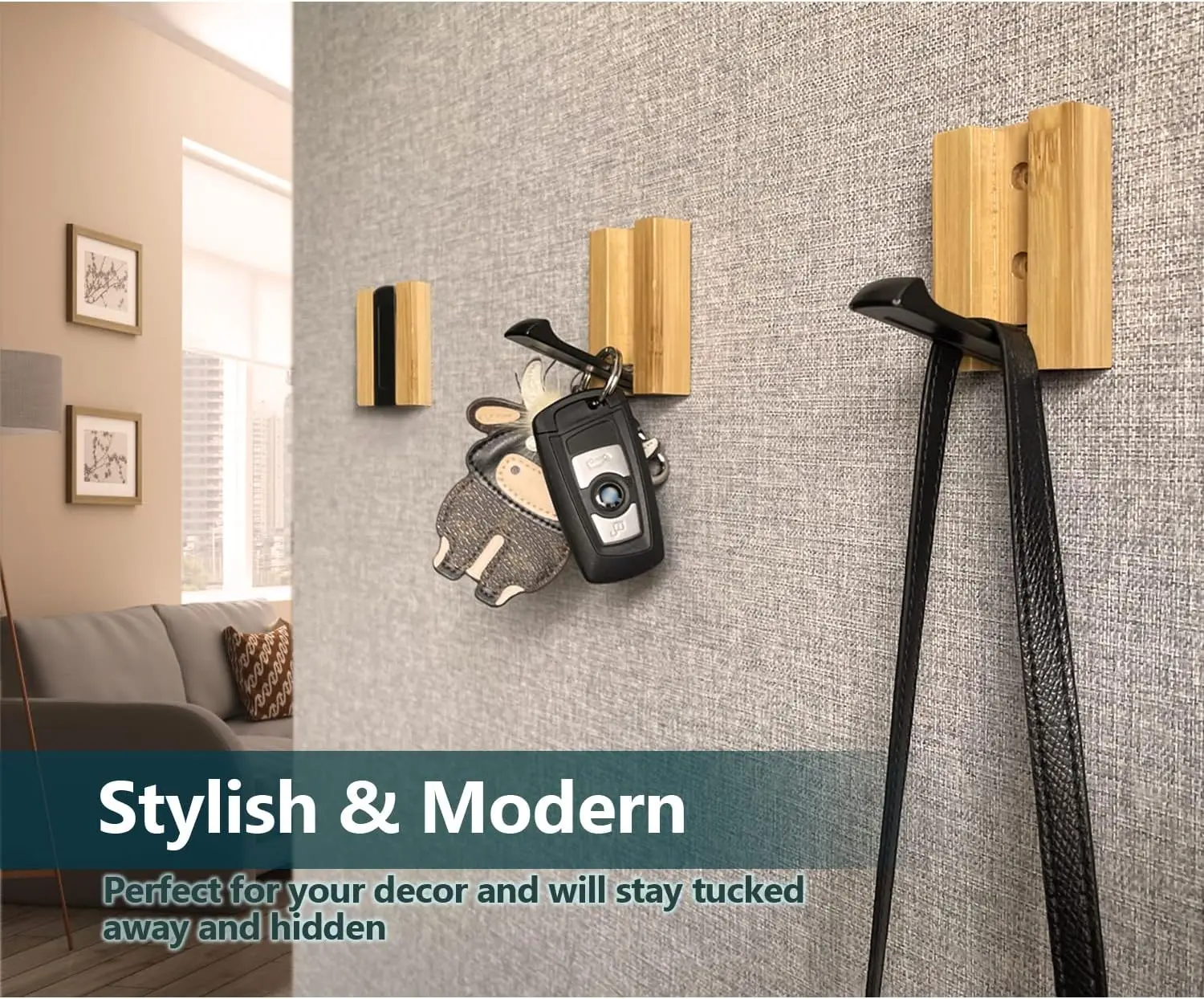 Wooden Wall Hooks Mounted Single Organizer Hook Rack Folding Wood Wall Hangers Coat Rack Hooks