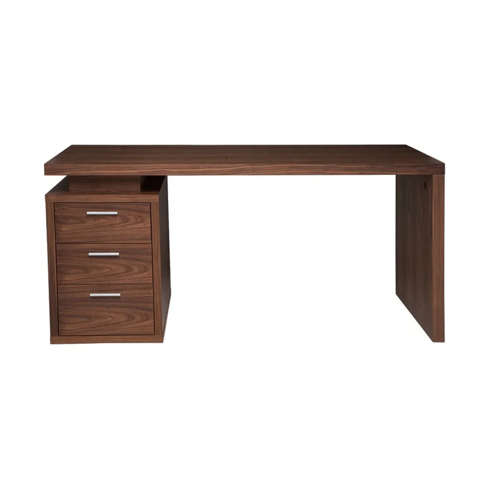 Modern Dark Brown Office Desk Solid Teak Wood With Natural Finish Buy