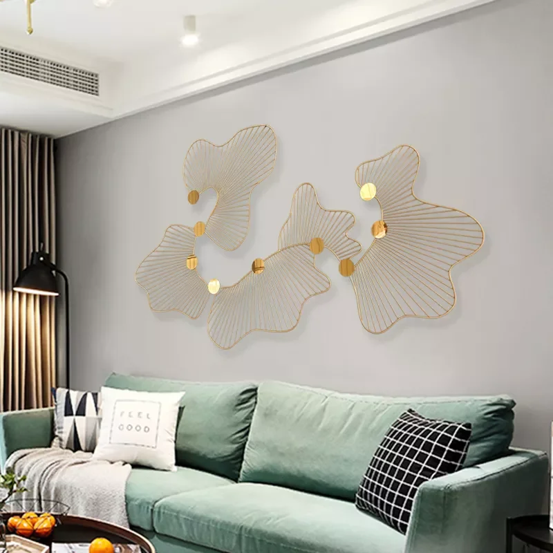 Newly Decorated Modern Architecture Wall Art Metal Gold Powder Coated