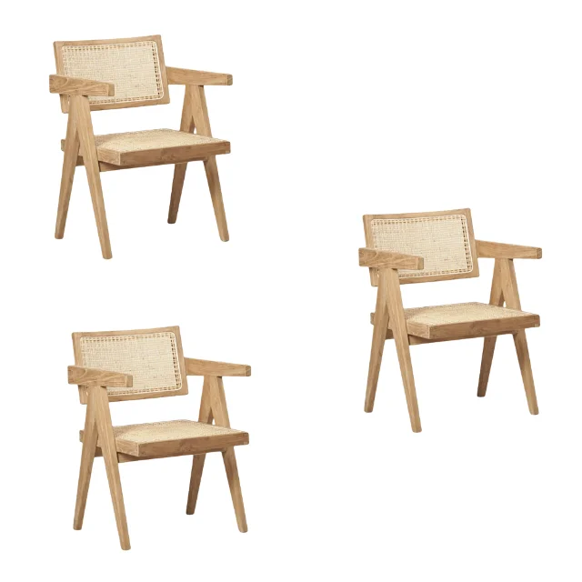 Luxury Modern Hotel Rattan Dining Chair With Rattan Arm Chair With