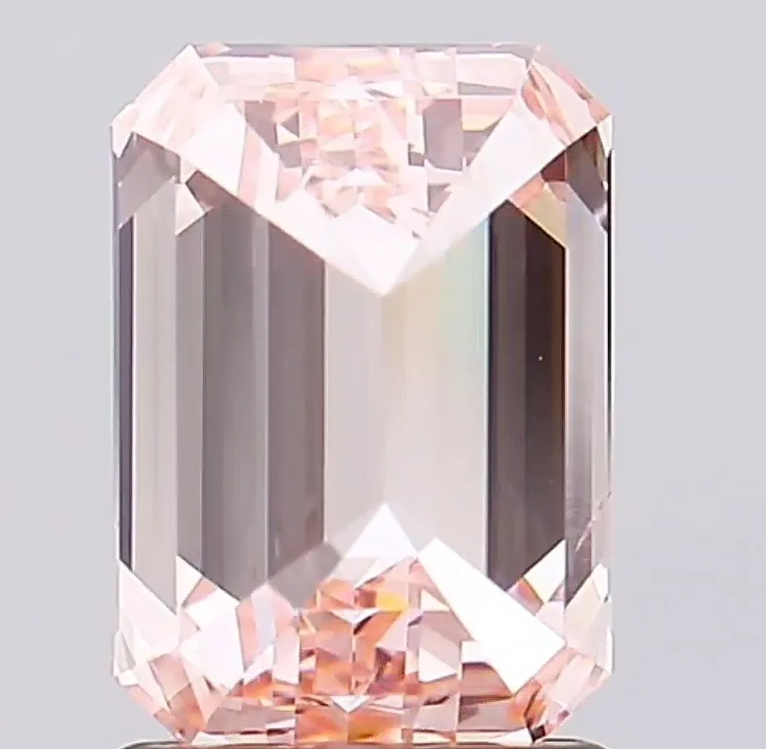 2.13 Carat Emerald Shape Cvd Diamond Loose Lab Grown Intense Pink Cvd