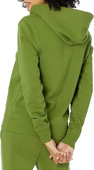 Women's Classic-fit Long-sleeve Open V-neck Hooded Sweatshirt Women ...