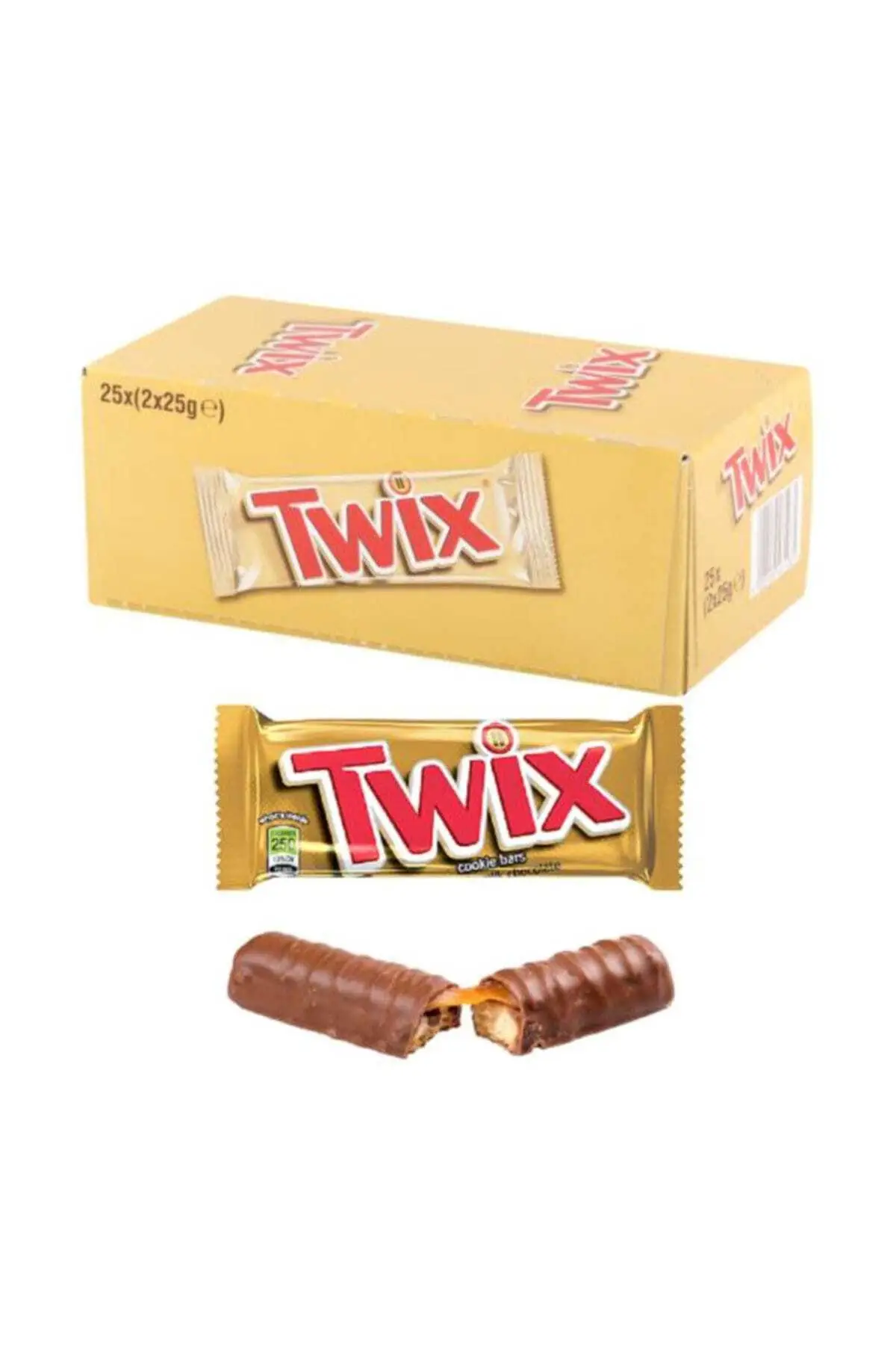 Twix Chocolate Bar 50g X 25 Pieces X10 Box Delicious Caramel And Smooth Taste,Creamy Chocolate