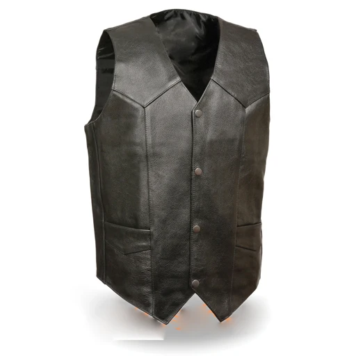 Men's High Quality Vest Genuine Leather Custom Design Wholesale Trim