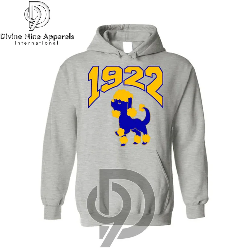 Sigma Gamma Rho Hoodie Custom Made Fleece Embroidered Crest And Letters Gold And Blue Greek Sorority 0553