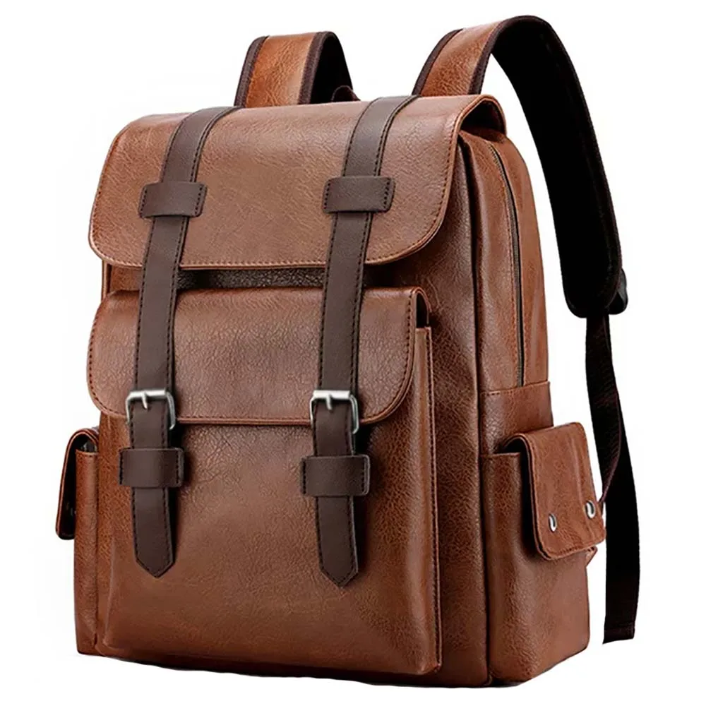 Travel Camping Trekking Softback Genuine Leather Backpack with Panelled  Design Zipper Closure 30-40L Capacity for Outdoor Use