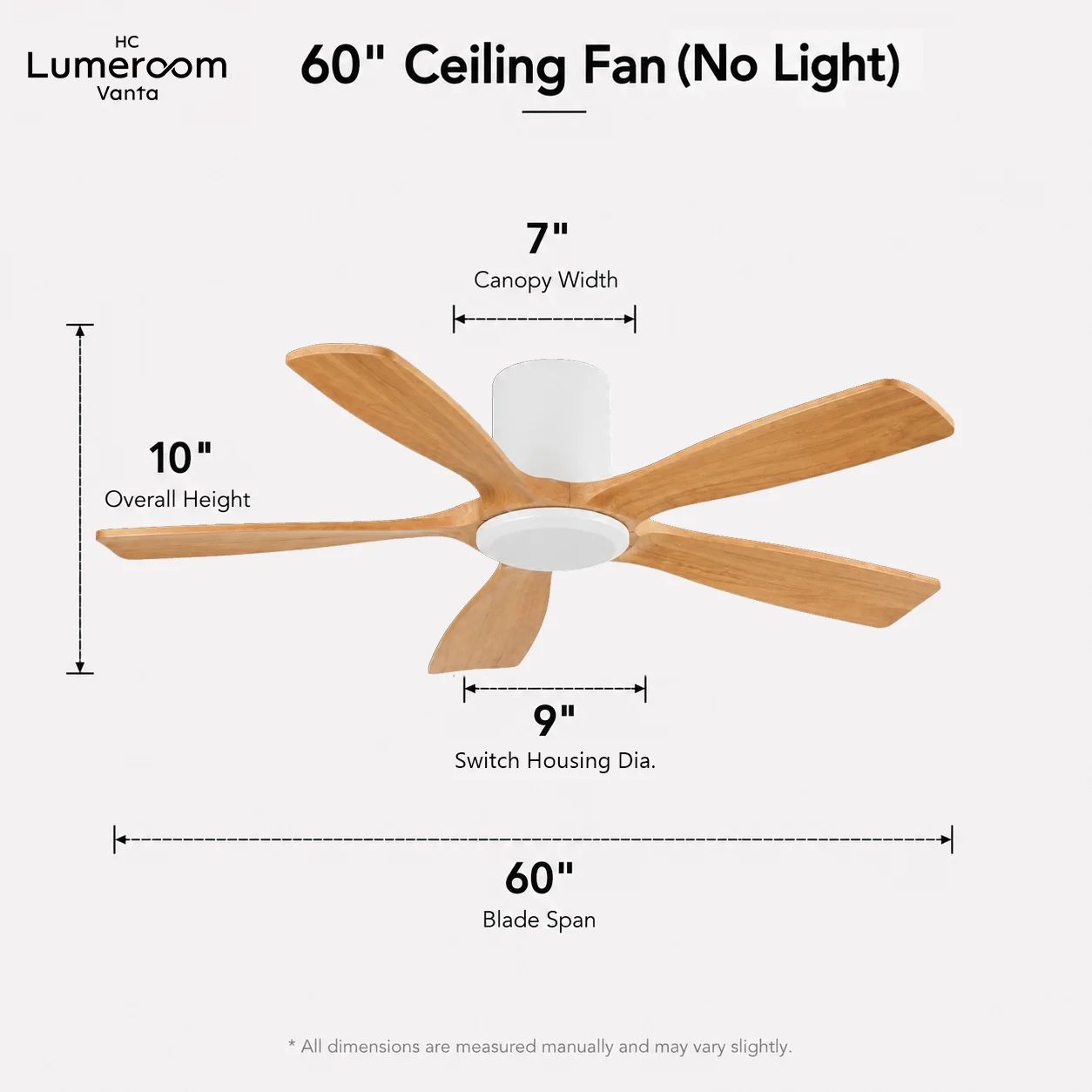 Ceiling Fan, 50 W, Solid Wood + Metal - detail 10