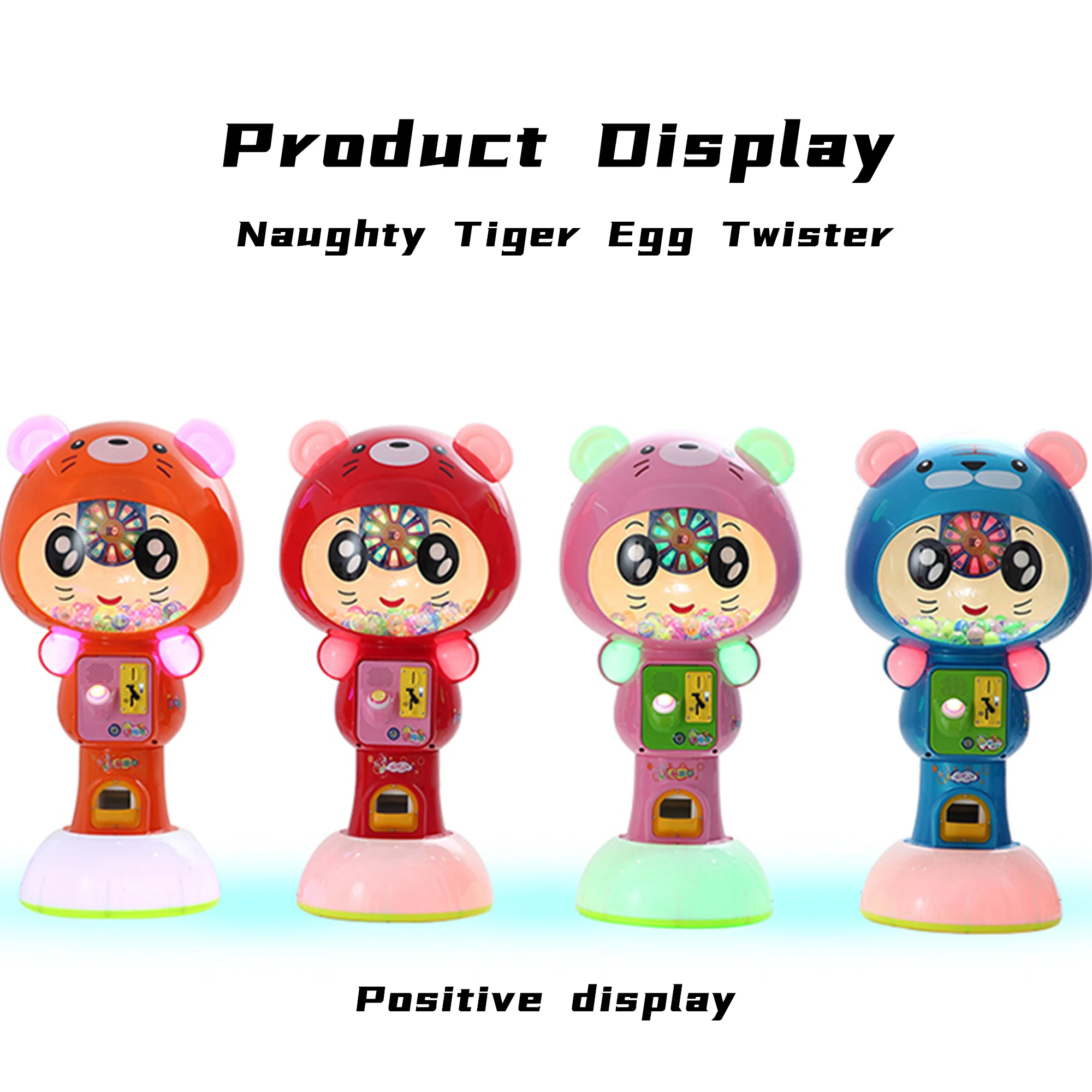 product kids fun indoor arcade prize naughty tiger egg twisting machine stand coin operated 1 year warranty metal for 6 years138-1