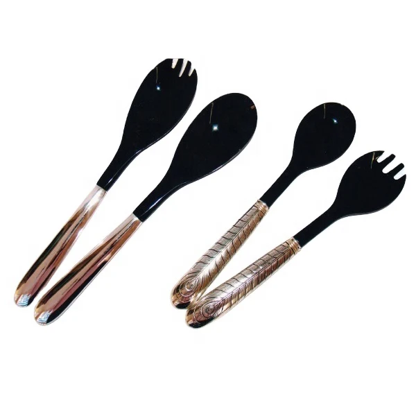 2024 Natural Black Buffalo Horn With High Polished New Arrival Salad