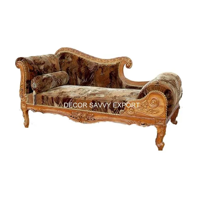 Victorian Vintage Classic Solid Wood Carved Luxury Tufted Button Living