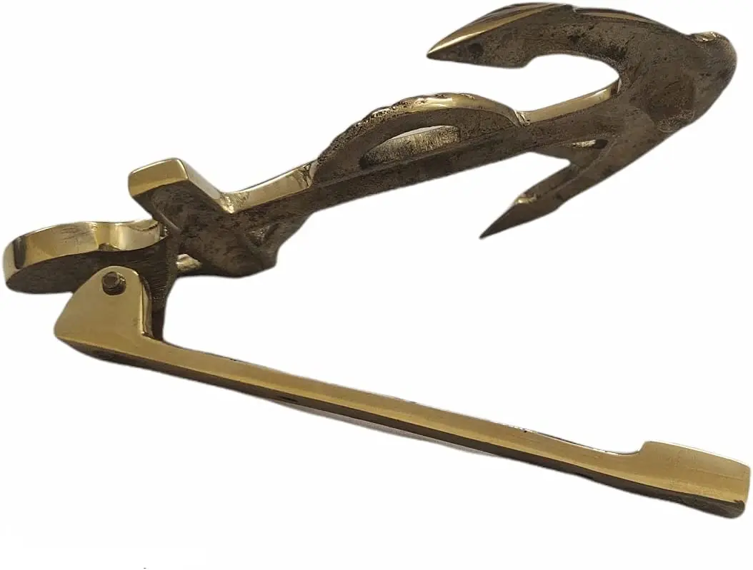 6 Inch Tall Nautical Ship's Anchor Door Knocker Shiny Brass Ship Anchor