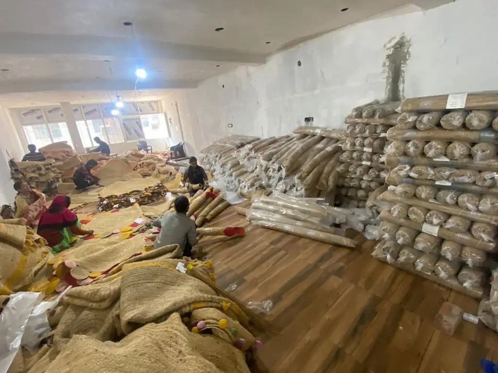 Jute Rectangular Rug Rectangular Floor Carpet In Jute Beige Floor Mat