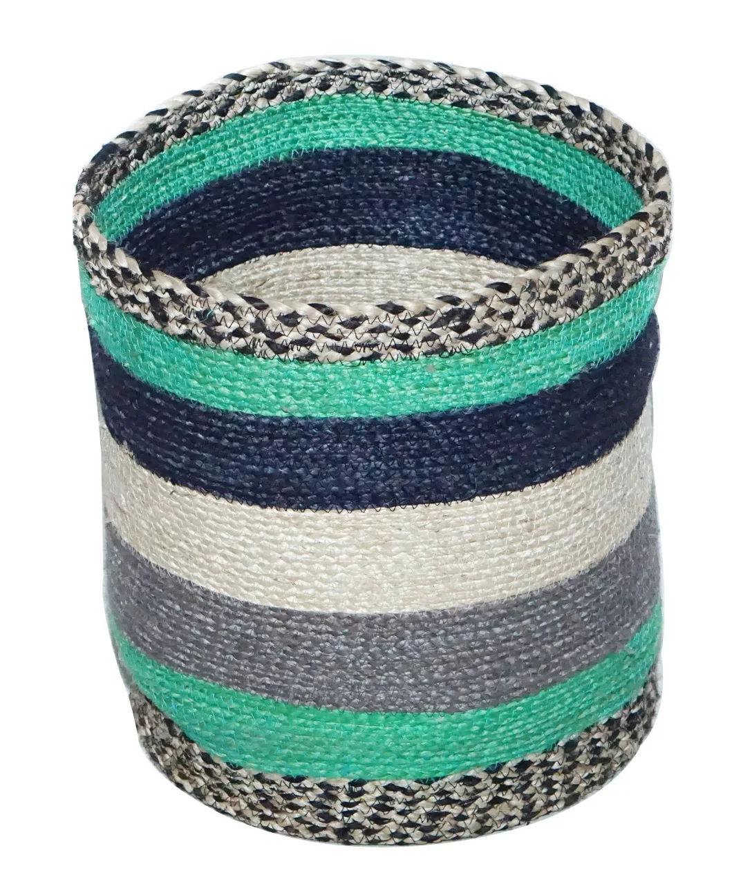 Natural Cotton And Jute Basket Oem Decorative Metal Storage Cute Jute
