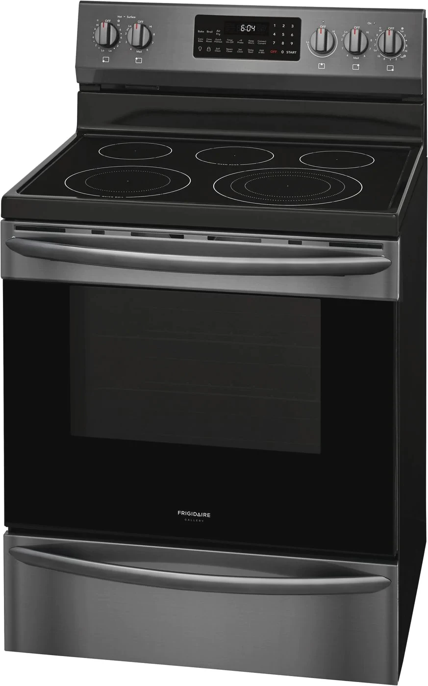 30" Frigidaire Gallery 5.7 Cu. Ft. Freestanding Electric Range With Air Fry In Black Stainless