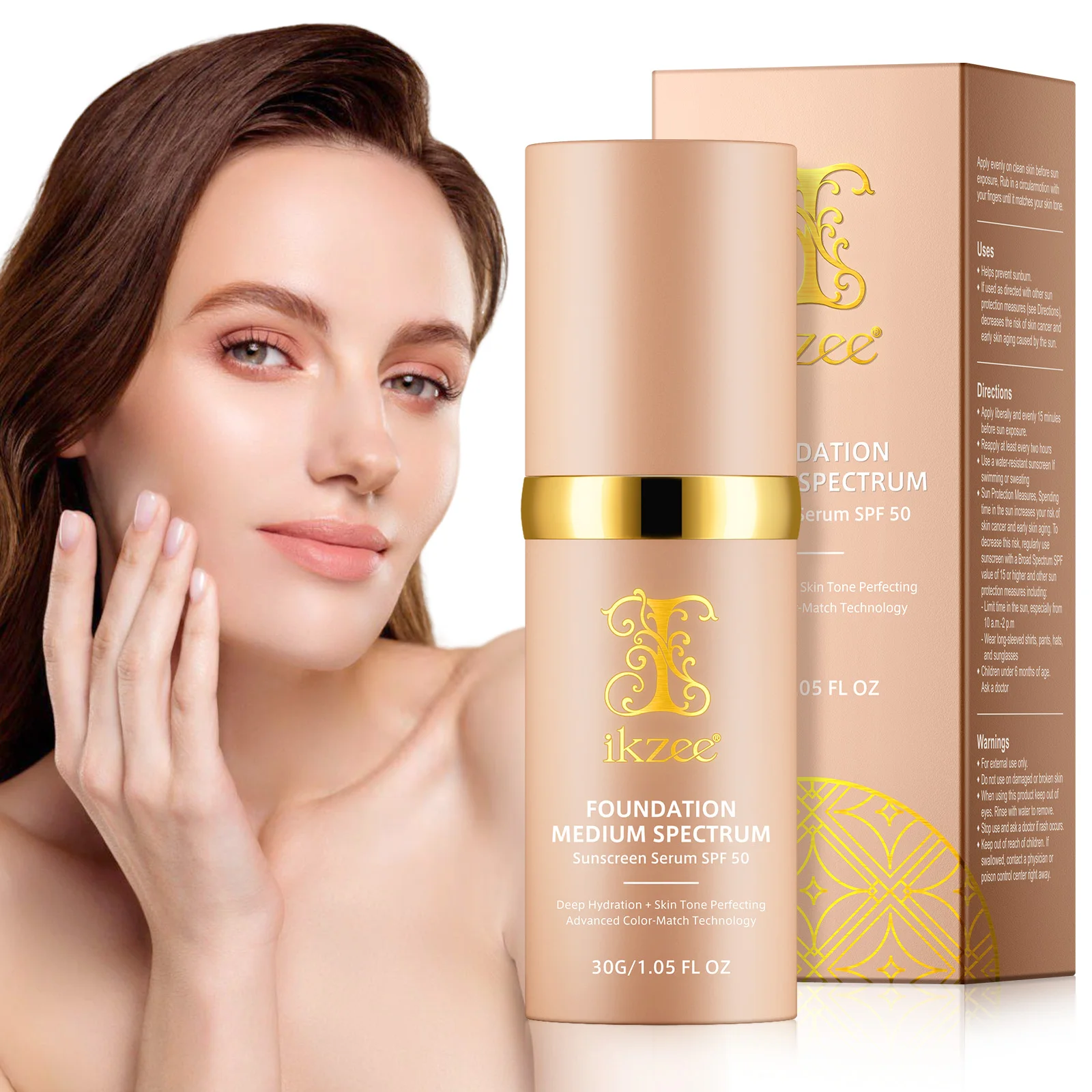 SPF 50+ Longwearing Waterproof Foundation by IKZEE