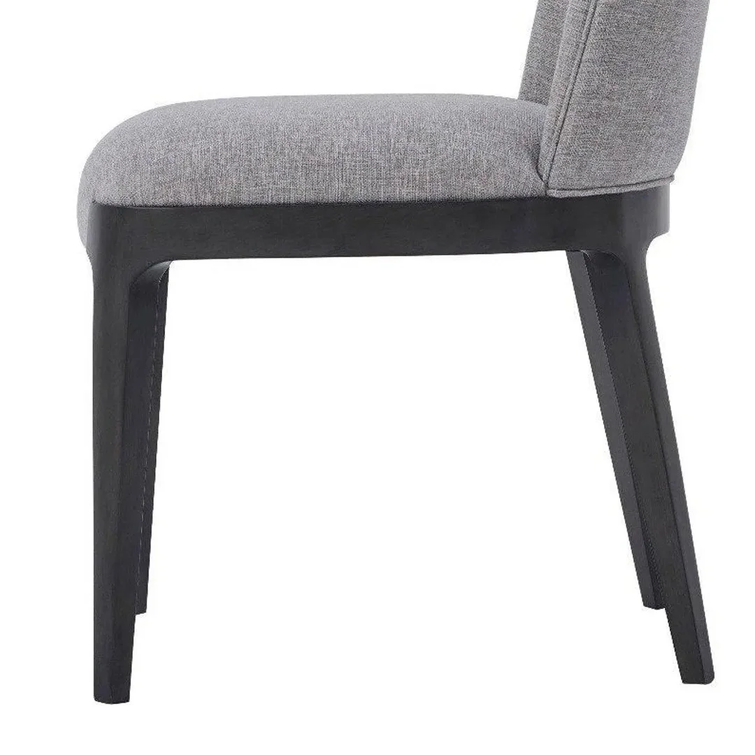 Black Legs Dining Chair Modern Design Solid Teak Wood With Upholstery