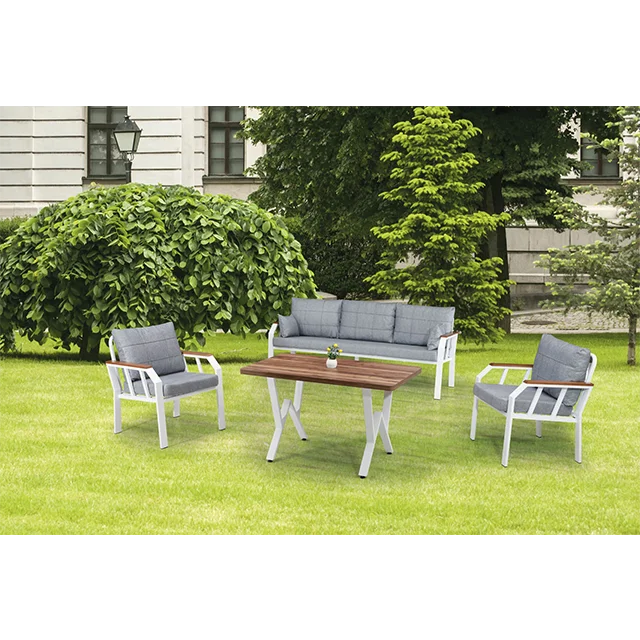 Disassembled Nergis First Class Metal Patio With Cushions For Garden