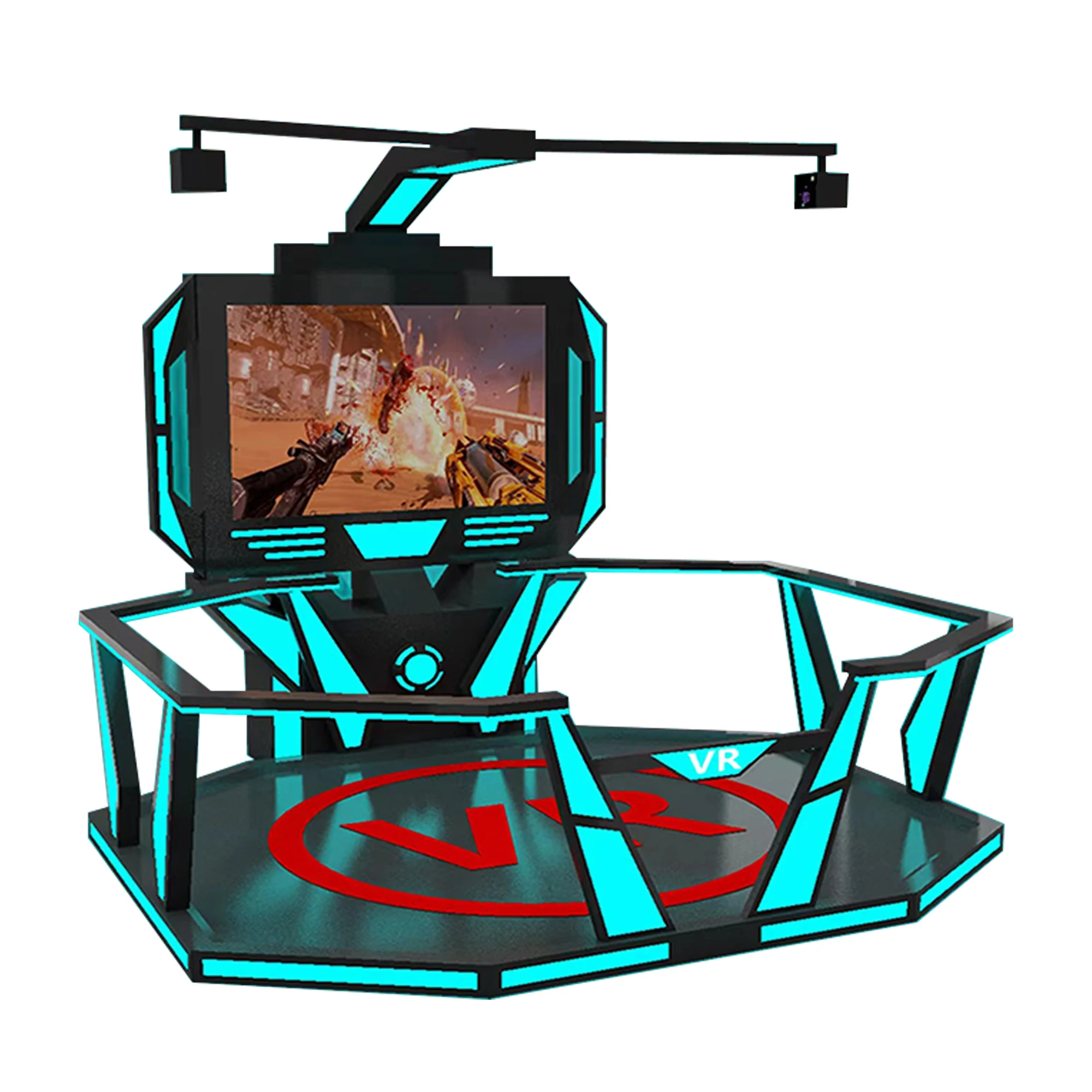 VR Battle Interactive Platform VR Online Simulation Equipment  VR Simulator Classic Black Octagonal Platform Indoor supplier
