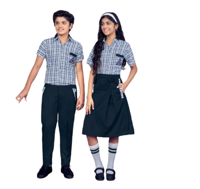 High School Students Class Uniform Boys And Girls College Style Shirt With Pant And Skirt Set