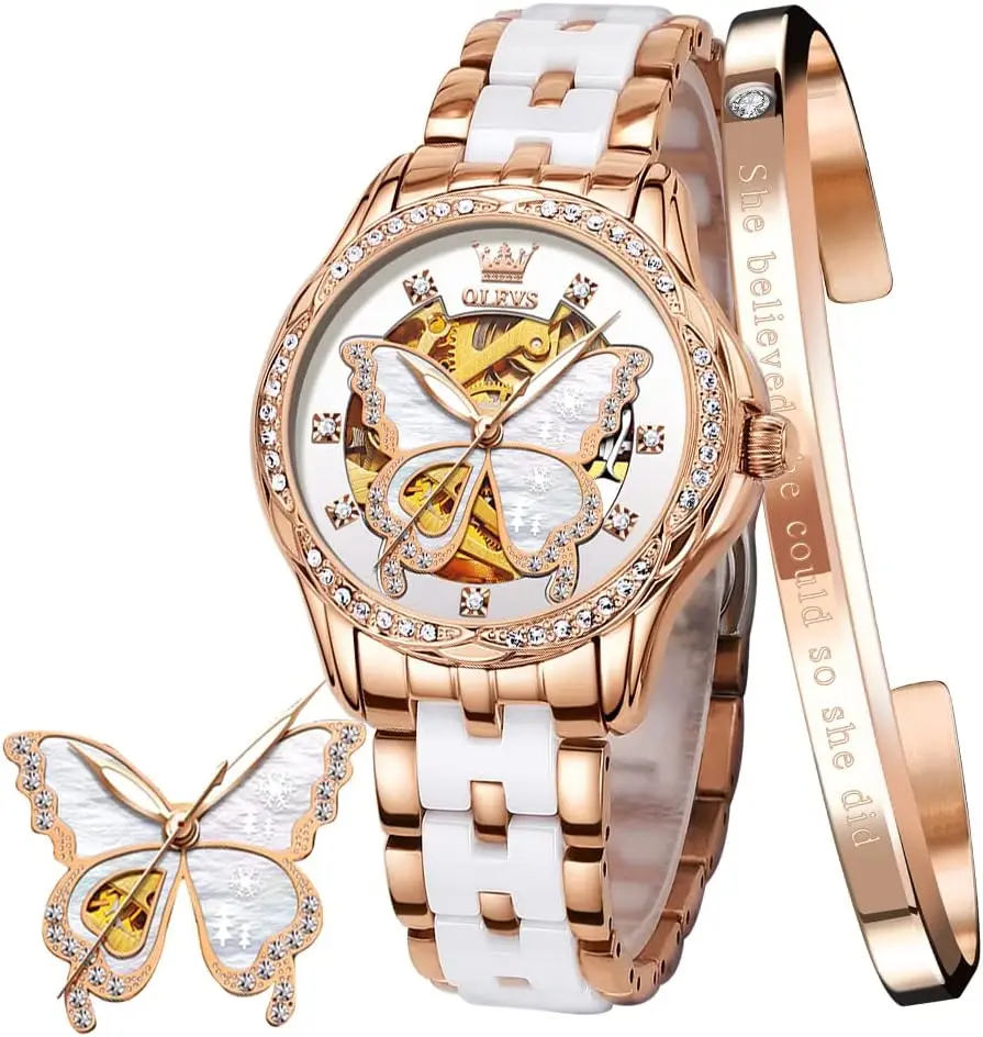 OLEVS Womens Rose Skeleton