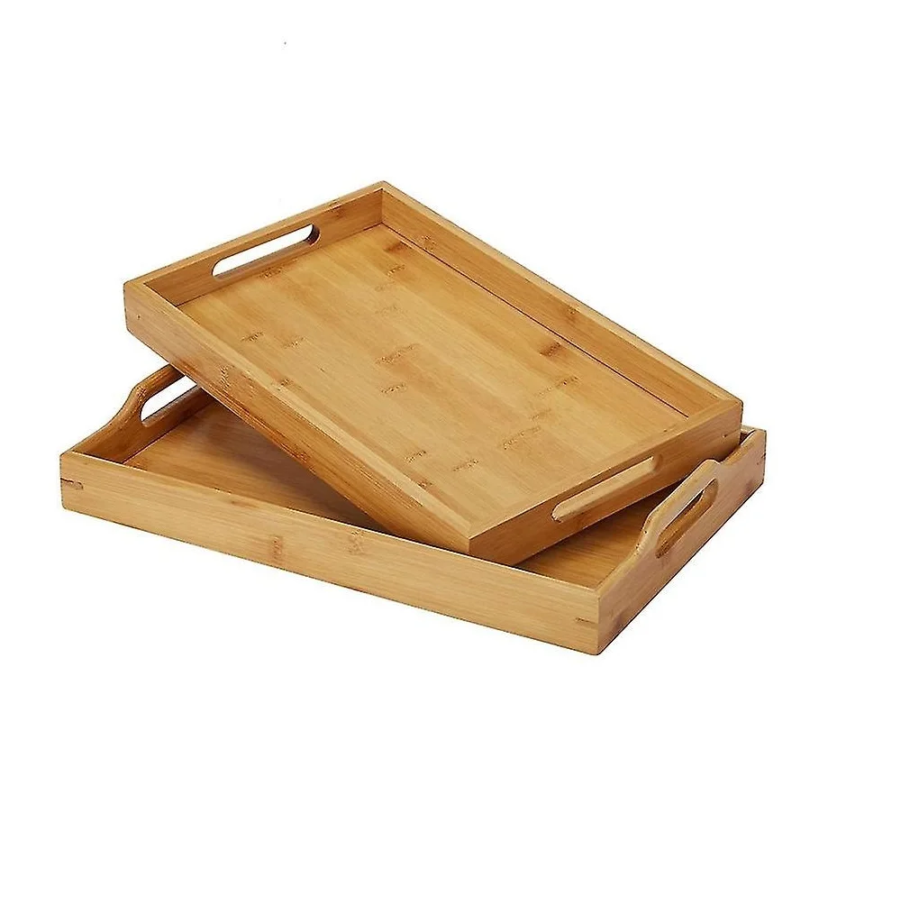 Classic Wooden Tray With Shiny Polished Finishing Design Natural Wooden ...