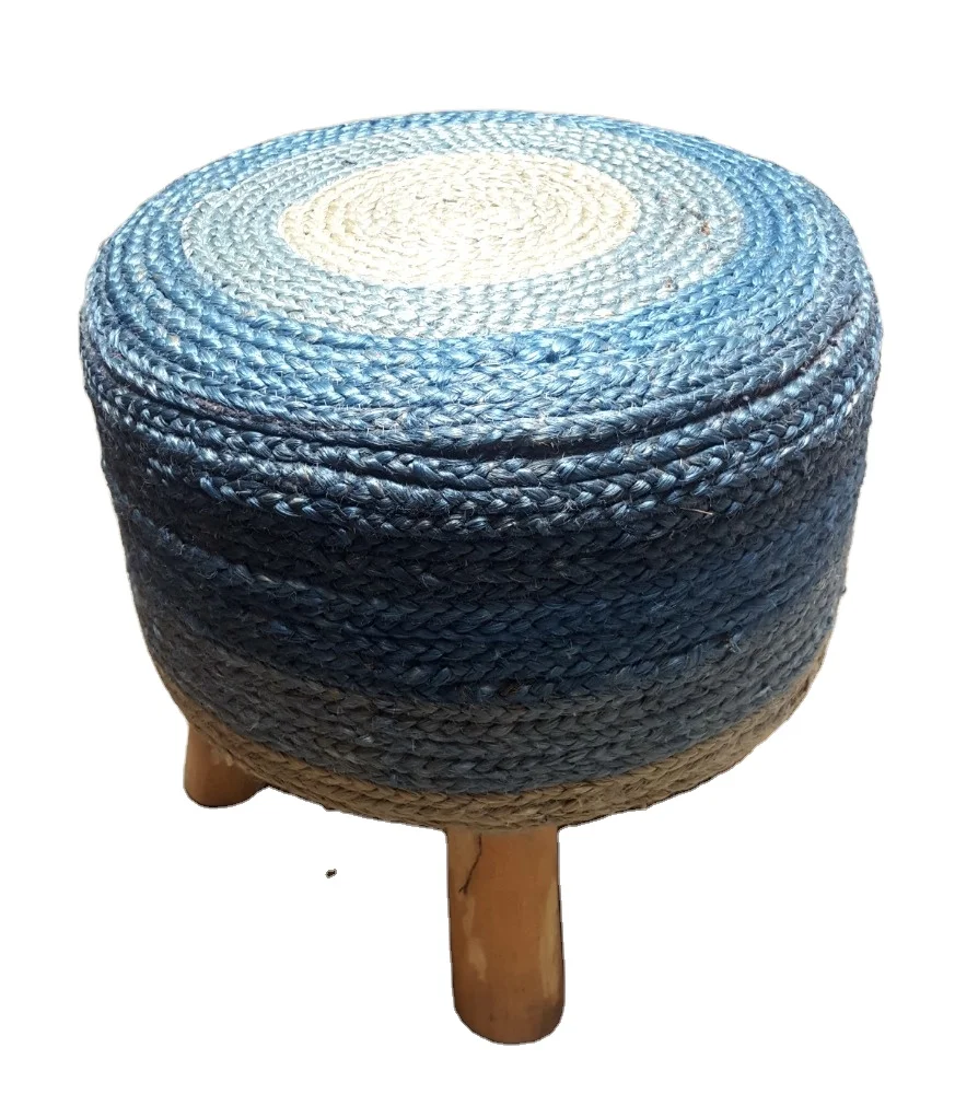Wholesale Custom Braided Jute Pouf Stool Buy Wholesale Custom Braided