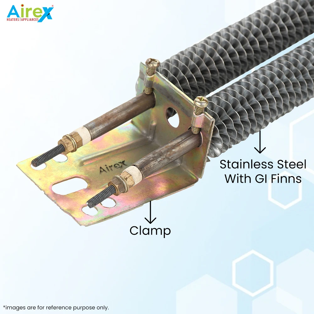 Airex Finned Tubular Air Heater Element U Shape Stainless Steel