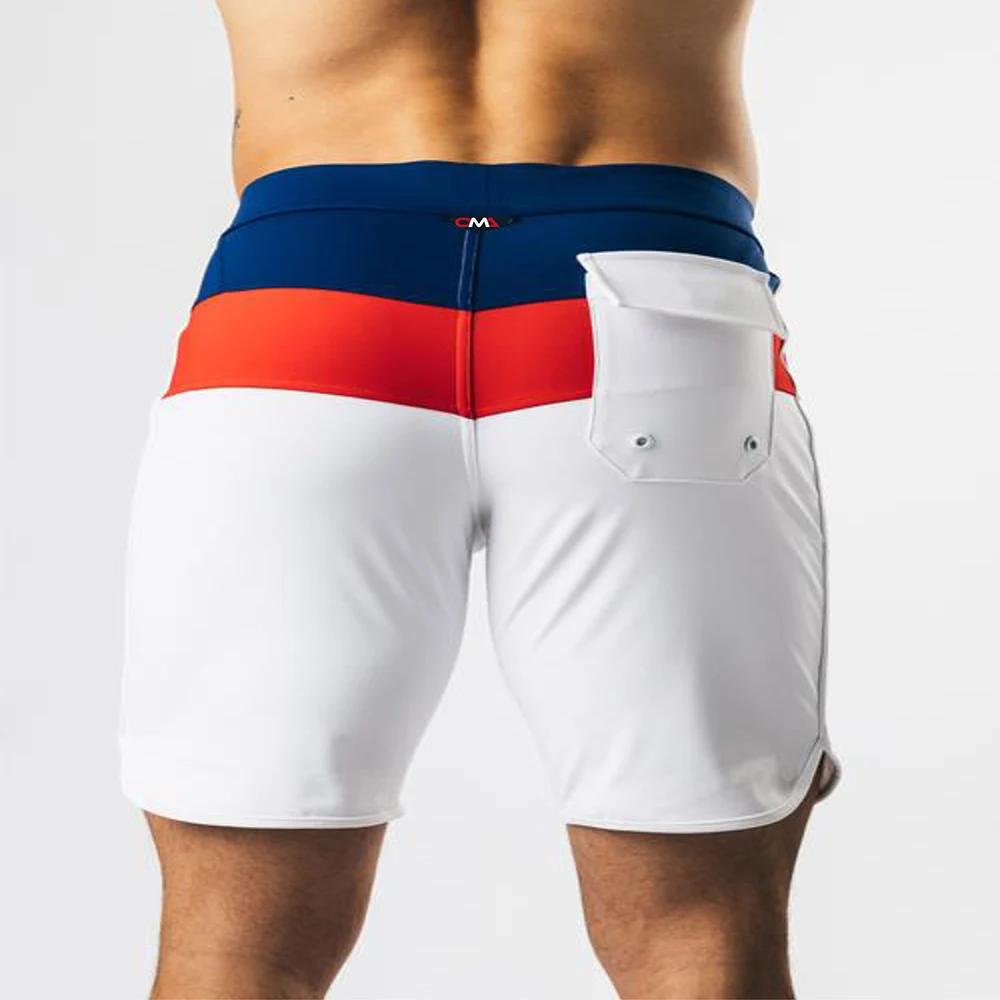 Men' Physique Stage Board Shorts Athletic Fitness Shorts With Back