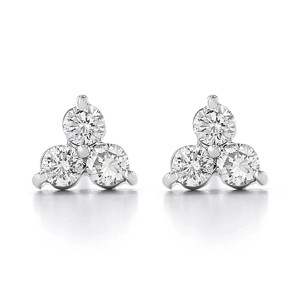 Diamant Quadrat Cluster Ohrringe In 18K Weißgold