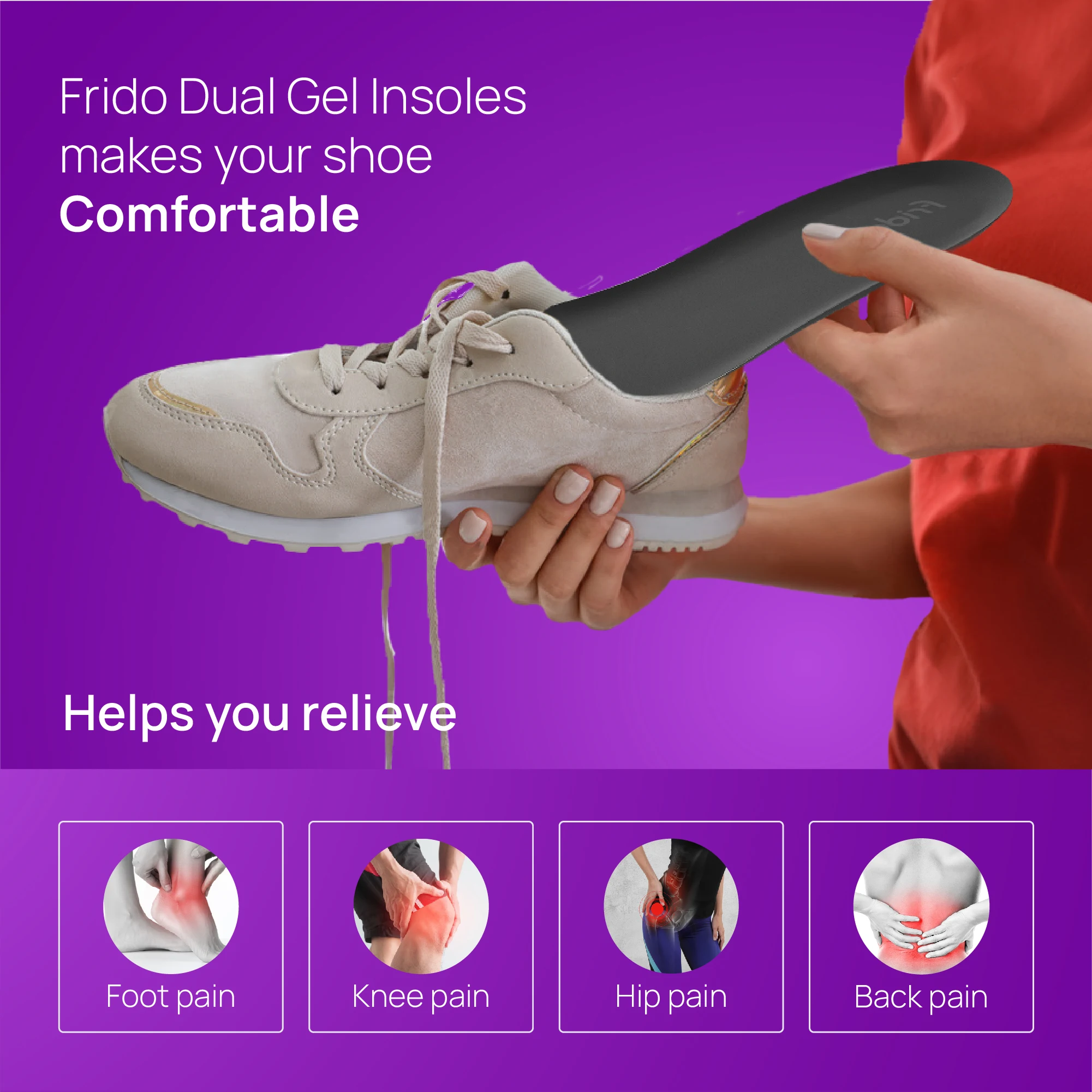 New Trending Frido Dual Gel Heavy Duty Trimable Insoles,For Loose Shoes