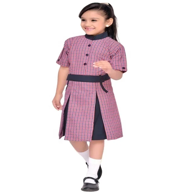 Oem Service Girls School Uniform Custom Logo Plain Checks Combination ...