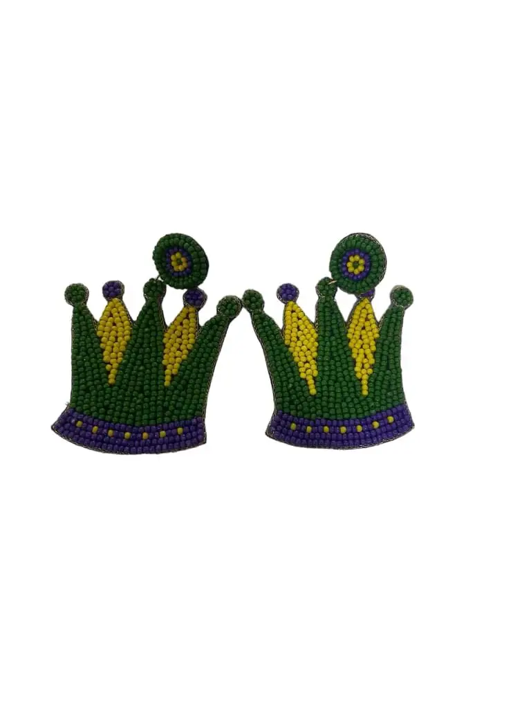 mardi gras beaded earrings