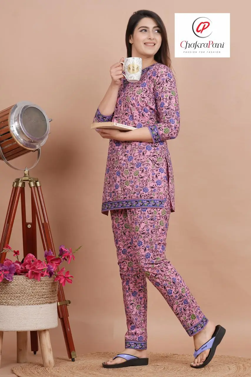 Top Sell 2024 Night Suit With Printed Designed Pure Cotton Fabric Made