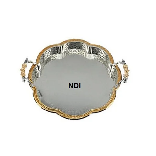 Stainless Steel Metal Breakfast Food Server Tray Custom Shape