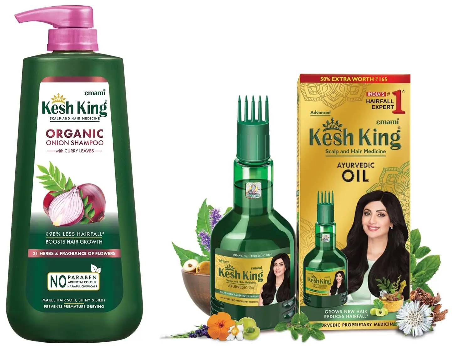 Kesh King Hair Oil Conditioner Shampoo Hair Growth Ayurveda Onion Hair