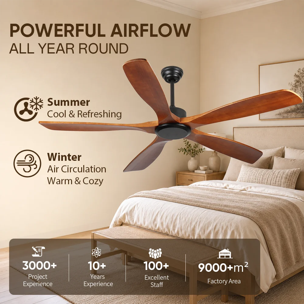 Ceiling Fan, USA, 50 W, Solid Wood + Metal - detail 4