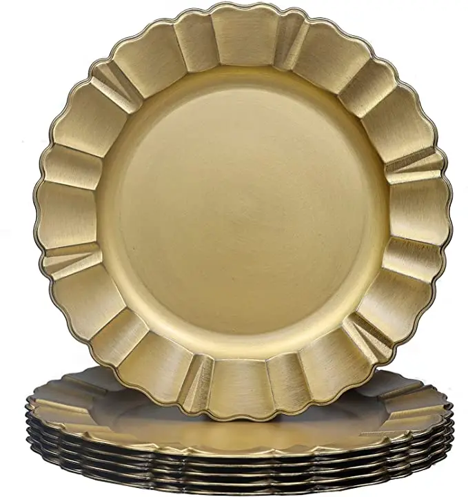 Elegant Design Of Metal Charger Plate Customized Color Fancy Stylish