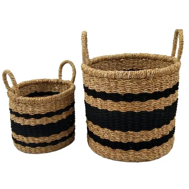 100% Exported Natural Seagrass Baskets Laundry Household Multi ...